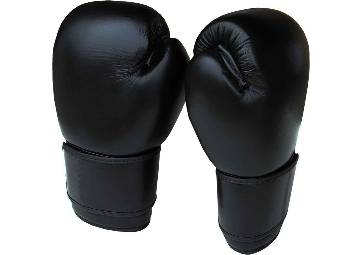 FIGHTAM Boxhandschuhe schwarz | aus Echtem Leder | Kampfsport Boxen Muay Thai Kickboxen Sparring Kickboxhandschuhe MMA
