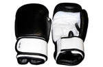 FIGHTAM Boxhandschuhe schwarz/weiß | aus Echtem Leder | Kampfsport Boxen Muay Thai Kickboxen Sparring Kickboxhandschuhe MMA