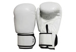 FIGHTAM Boxhandschuhe weiß | aus Echtem Leder | Kampfsport Boxen Muay Thai Kickboxen Sparring Kickboxhandschuhe MMA
