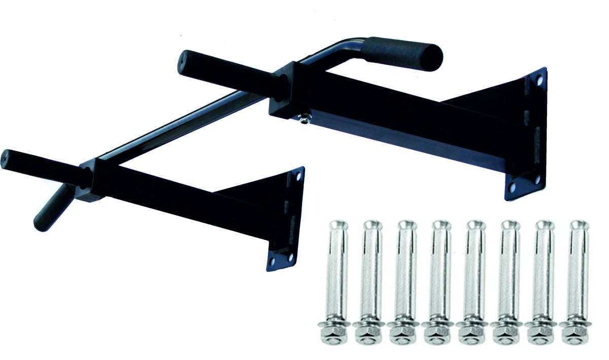 FIGHTAM 4in1 Klimmzugstange zur Wandmontage | rutschfeste, gepolsterte Griffe | massiv, sicher & stabil