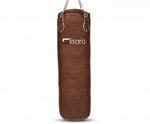 Lisaro Profi Boxsack/Sandsack 120cm braun | ca. 35-38kg | GEFÜLLT | inkl. Vierpunkt - Stahlkette | Material Vinyl (Kunstleder)