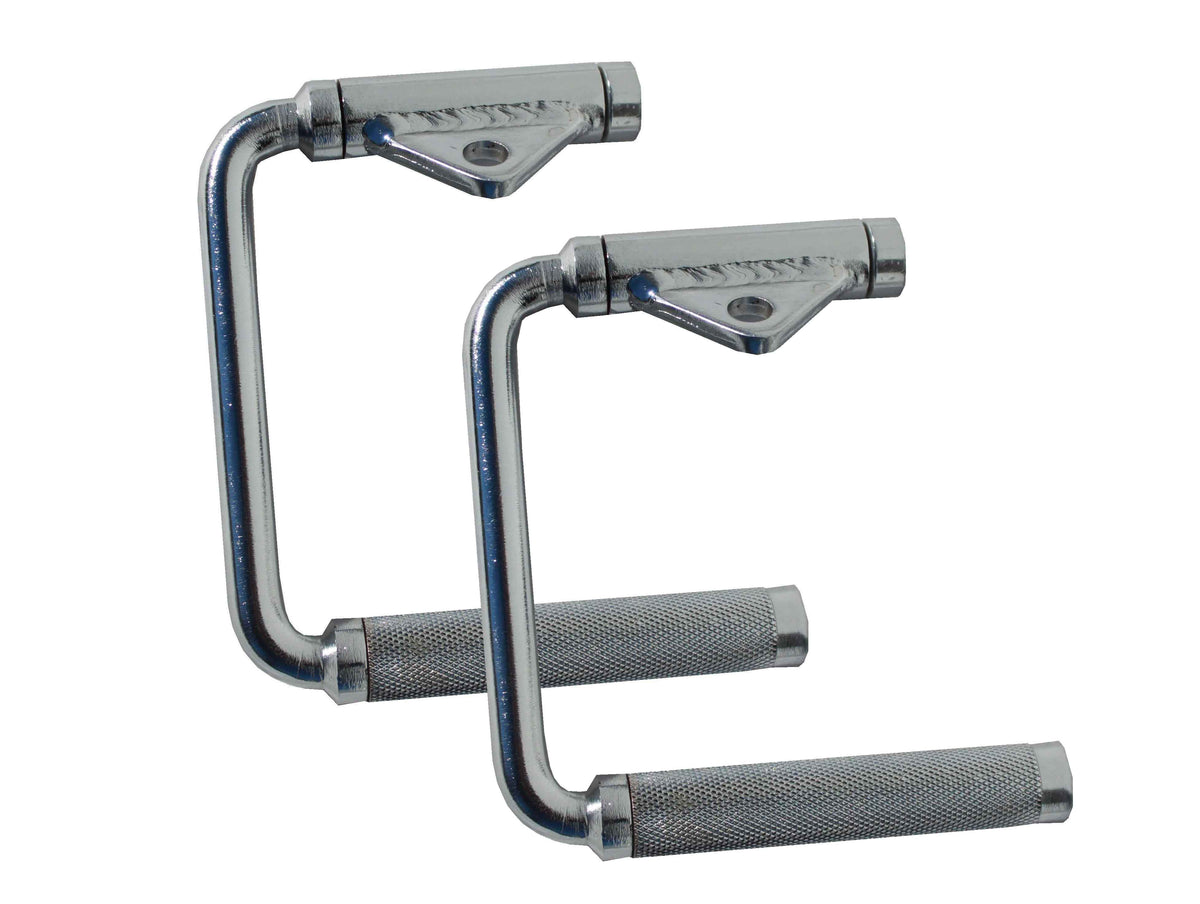 FIGHTAM Einhandgriff offen 2er Set | drehbarer Griff | gerändelt | verchromt