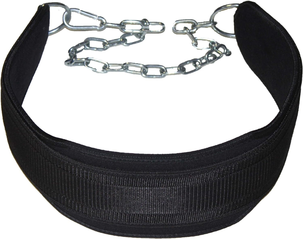 FIGHTAM Dip Gürtel aus Nylon | ca. 80cm Länge | mit Stahlkette und Karabinerhaken