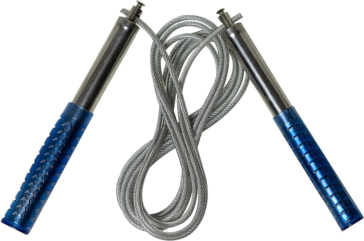 FIGHTAM Springseil aus Metall 280cm | Speed Rope | Griffe aus Metall | längenverstellbar