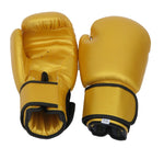 FIGHTAM Boxhandschuhe gold | aus Kunstleder | Kampfsport Boxen Muay Thai Kickboxen Sparring Kickboxhandschuhe MMA