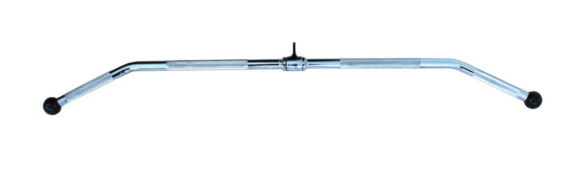 FIGHTAM Latzugstange mit Gummi-Bällen und Drehgelenk | Verchromtes Vollmaterial | Latzug-Griff | Gerändelte Griffbereiche