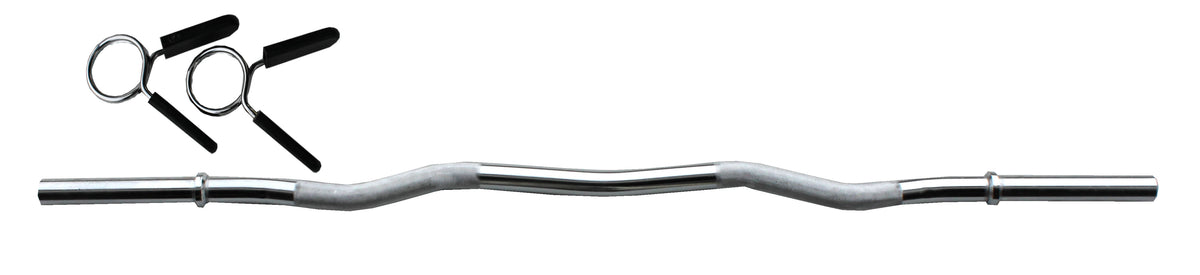 FIGHTAM SZ Stange / Curlstange / Hantelstange 120cm mit Federverschlüssen | Scheibenaufnahme 30 mm