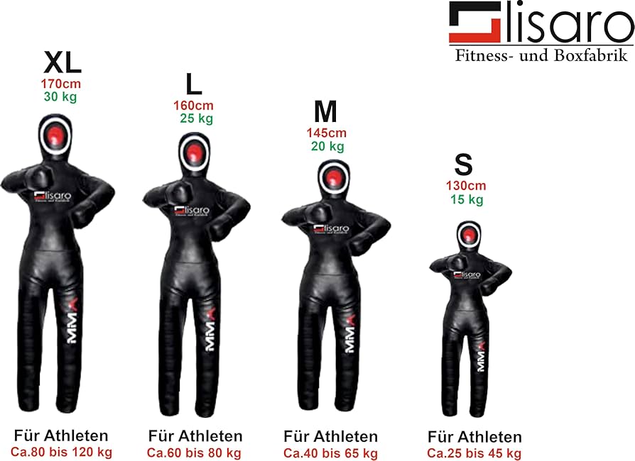 Lisaro MMA Grappling Dummy – Wrestling & Wurfpuppe für BJJ, MMA & Judo | Gefüllt | 4 Größen (S–XL) | Ringerpuppe / Trainingspuppe