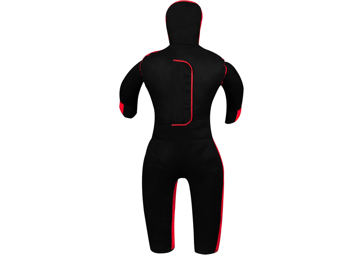 Lisaro Judo Trainings-Dummy Canvas | 130/145/160/170cm | UNGEFÜLLT | Kampfsport-Dummies | schwarz/rot | Grappling-Dummy | RTX, MMA, Judo, Grappling, Brazilian BJJ, Jiu Jitsu, Wrestling, Martial Arts, Kampfsport