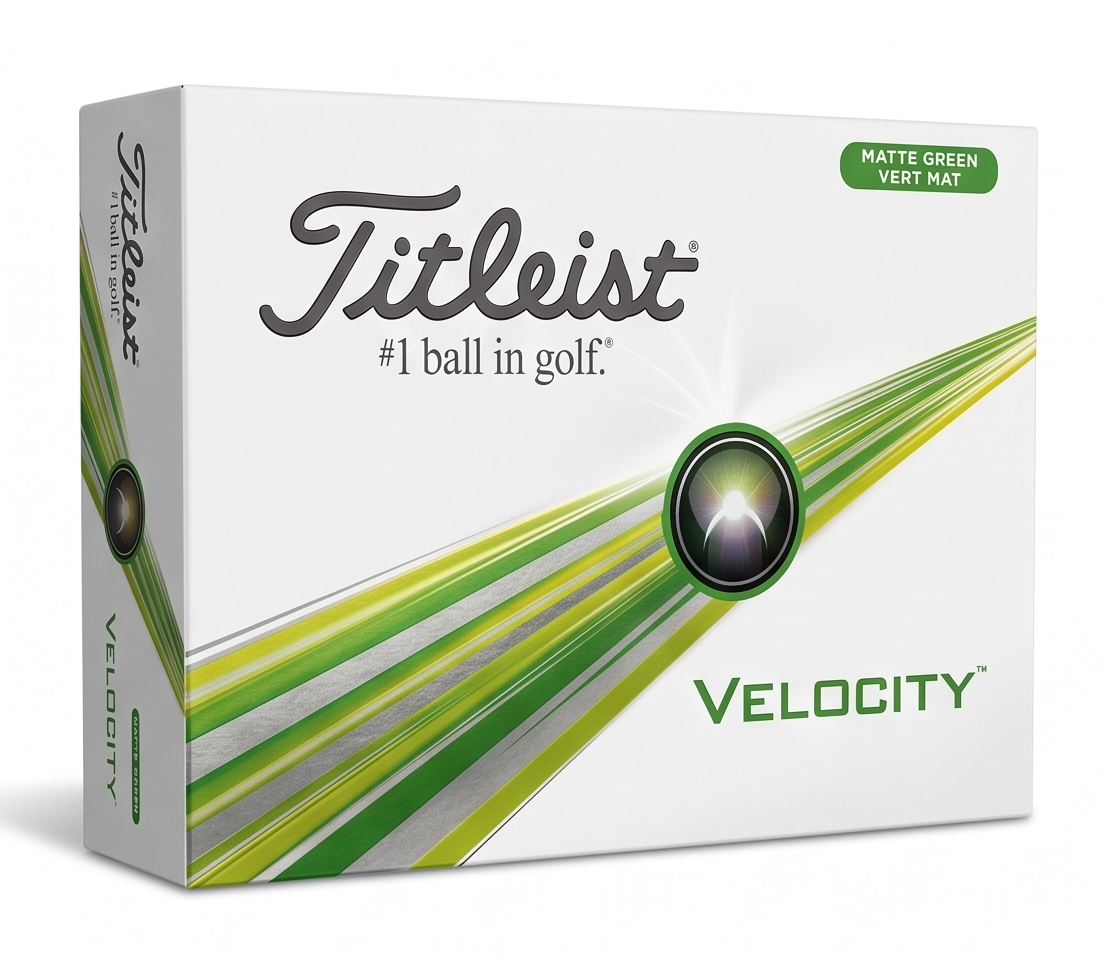 Titleist Velocity Golfbälle Mattgrün / Matte Green (12 Stück)