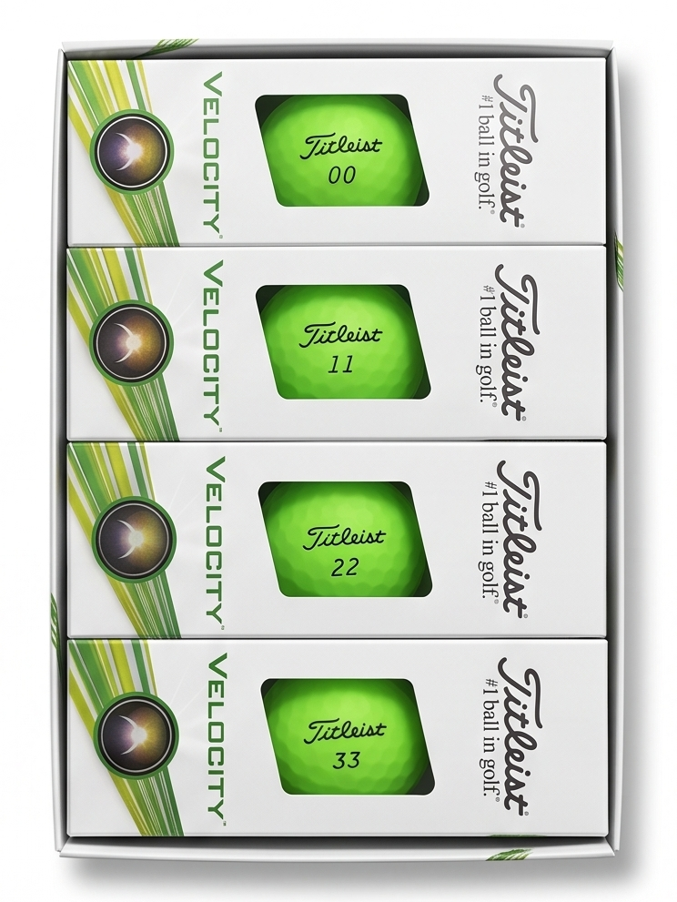 Titleist Velocity Golfbälle Mattgrün / Matte Green (12 Stück)