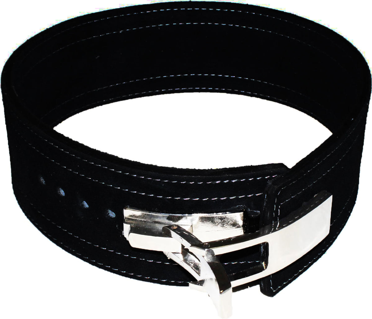 FIGHTAM Profi KDK Powergürtel / Lever Belt 10mm aus Leder | mit Pressschnalle / Schnellverschluss | Gewichthebergürtel mit Schnalle