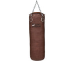 Lisaro Profi Boxsack/Sandsack 120cm braun | ca. 35-38kg | GEFÜLLT | inkl. Vierpunkt - Stahlkette | Material Vinyl (Kunstleder)